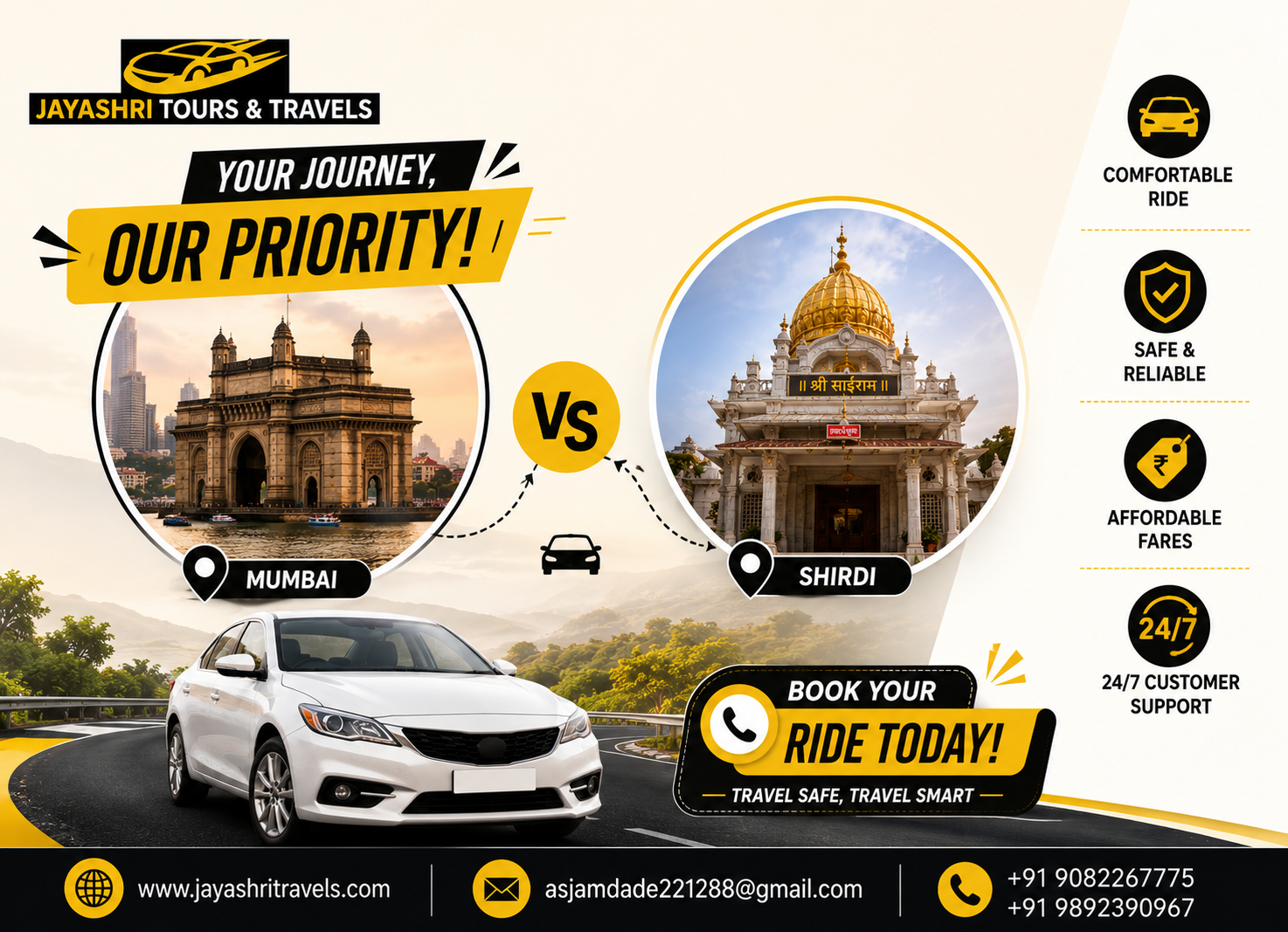 Mumbai to Shirdi Taxi One-Way vs Round-Trip Fares Compared
